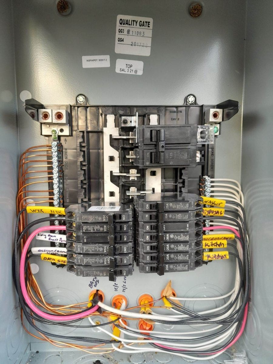 a electrical box with wires and switches