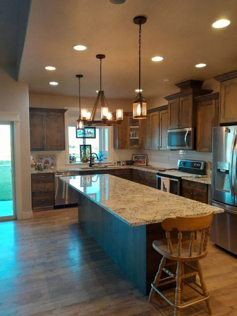 Kitchen featuring lighting remodel done by Dixie Rock Electric of Nampa, Idaho